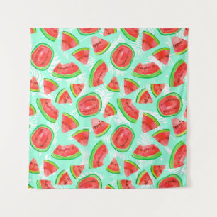 Trendy fruit pattern. Artistic Watermelon backgrou Tapestry