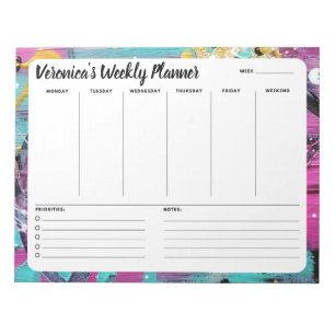 Trendy Fun Abstract Weekly To Do List Notepad