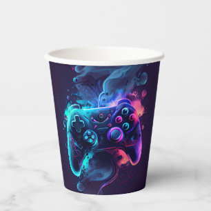 Trendy fun games controller birthday paper cups