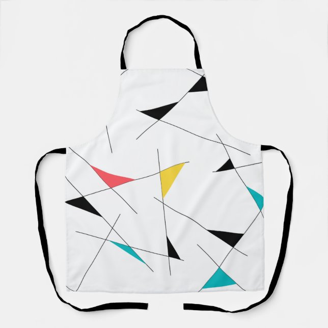 Trendy, fun, simple triangle geometric pattern apron (Front)