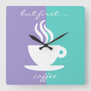 Trendy Funny Coffee Theme Kitchen Clocks