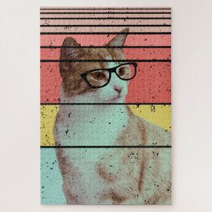 TRENDY FUNNY CUTE CAT VINTAGE   JIGSAW PUZZLE