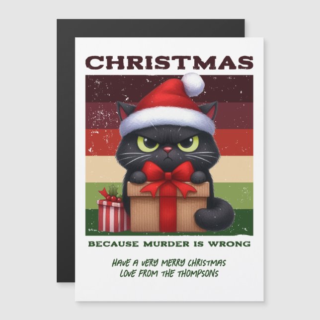 Trendy Funny Sarky Cat Retro Christmas Holiday (Front/Back)