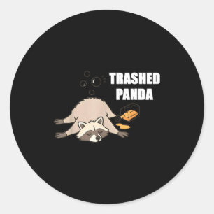 Trendy Funny Trashed Panda Drunk Raccoon Lovers Me Classic Round Sticker