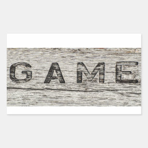 Trendy GAME Engraved Rustic Wood Sticker