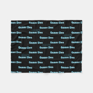 Trendy GAMERS DEN Cozy Blanket with NAME Neon Look