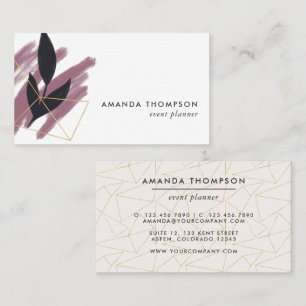 Trendy Geometric Brush Strokes Collage Business Ca Business Card