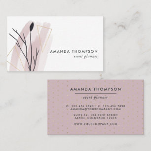 Trendy Geometric Brush Strokes Collage Business Ca Card