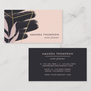 Trendy Geometric Brush Strokes Collage Business Ca Card