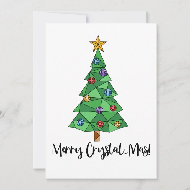Trendy Geometric Colourful Tree Merry Christmas Invitation (Front)