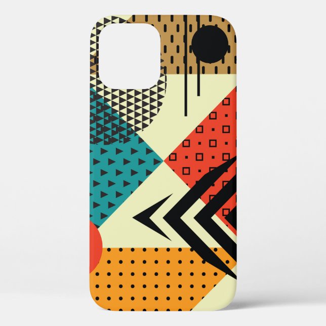 Trendy Geometric Elements, Retro Style. Case-Mate iPhone Case (Back)