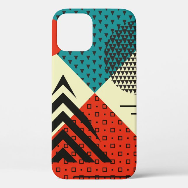 Trendy geometric elements. Retro style texture, pa Case-Mate iPhone Case (Back)