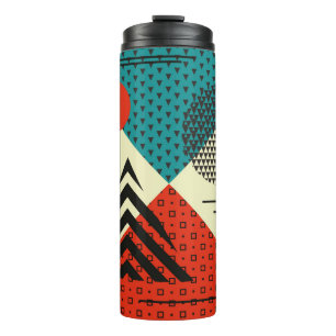 Trendy geometric elements. Retro style texture, pa Thermal Tumbler