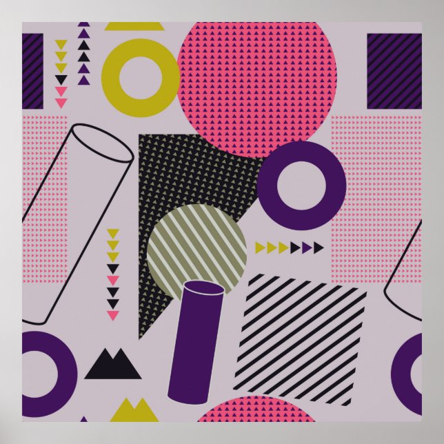 Trendy geometric flat patternpattern,style,abstrac poster (Front)