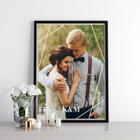 Trendy Geometric Frame and Monogram