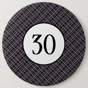 Trendy Geometric Pattern, Modern Birthday Party 6 Inch Round Button