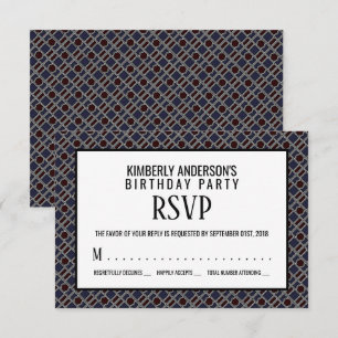 Trendy Geometric Pattern, Modern Birthday RSVP Invitation