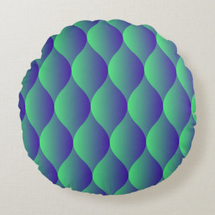 Trendy geometric pattern with abstract shapes in n round pillow
