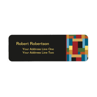 Trendy Geometric Retro Pattern Return Address
