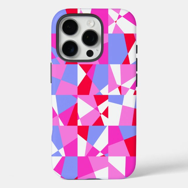 Trendy Geometric Square Pattern Case-Mate iPhone Case (Back)