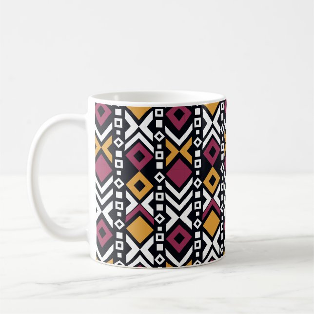Trendy geometrical colourful blocks coffee mug (Left)