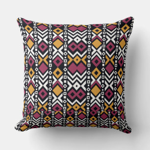 Trendy geometrical colourful blocks throw pillow
