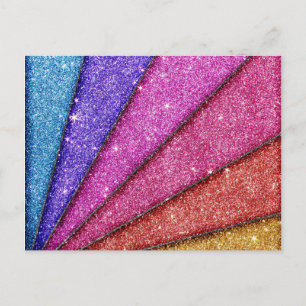 Trendy Geometrical Glitter Stripes Postcard
