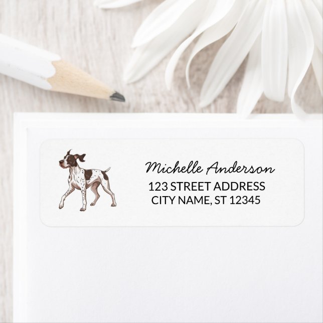 Trendy  German Shorthaired Pointe Return Address   (Insitu)