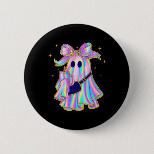 Trendy Ghost Shirt Coffee Tumbler Pastel Halloween 2 Inch Round Button