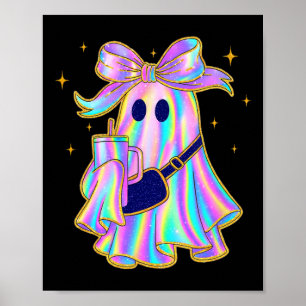 Trendy Ghost Shirt Coffee Tumbler Pastel Halloween Poster