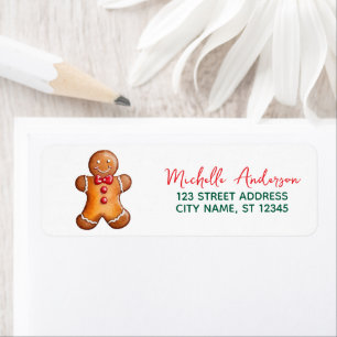 Trendy Gingerbread Christmas Return Address