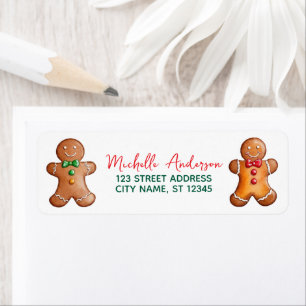 Trendy Gingerbread Christmas Return Adresse