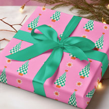 Trendy Gingham Christmas Tree Pattern