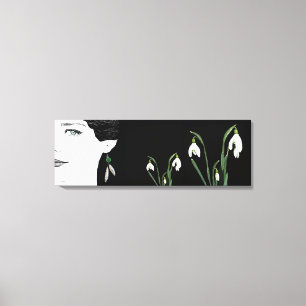 Trendy girl in pearl earring fashion illustration canvas print