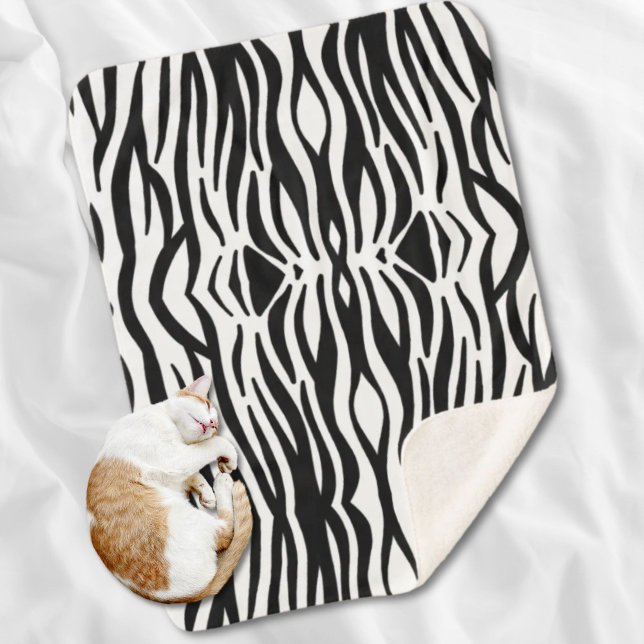 trendy girly chic black and white zebra stripes sherpa blanket (trendy girly chic black and white zebra stripes sherpa blanket)