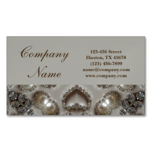 Trendy Girly Chic Gatsby Fashion Paris Magnetic Business Card