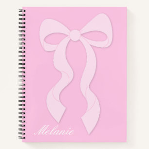 Trendy Girly Coquette Pink Bow Notebook