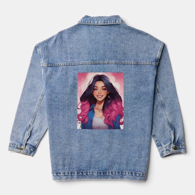 Trendy Girly Denim Jacket (Back)