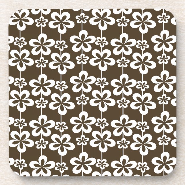 Trendy Girly Floral Pattern Coaster (Front)