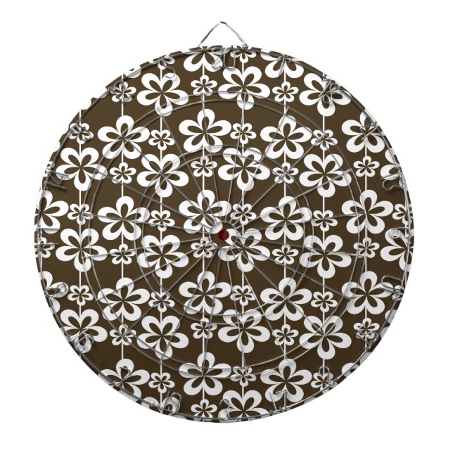 Trendy Girly Floral Pattern Dartboard (Front)