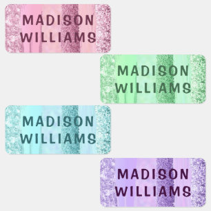 Trendy Girly Glitter Chic Modern Personalized Name