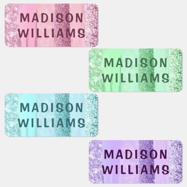 Trendy Girly Glitter Chic Modern Personalized Name (Group)