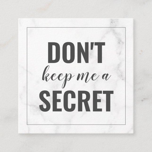 Trendy Girly Marble Business Referral Card (Front)