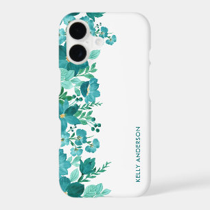 Trendy Girly Monogrammed Watercolor Foliage
