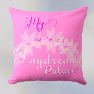 Trendy girly pink throw pillow