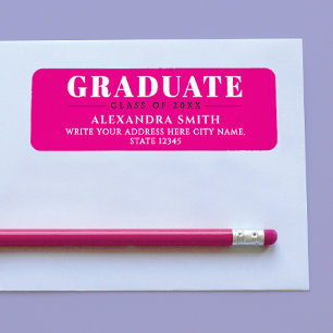 Trendy Girly Pink White Formal School Graduation