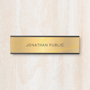 Trendy Glamour Gold Minimalist Template Elegant Door Sign
