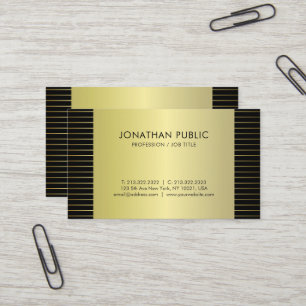 Trendy Glamourous Gold Look Design Plain Luxury Business Card
