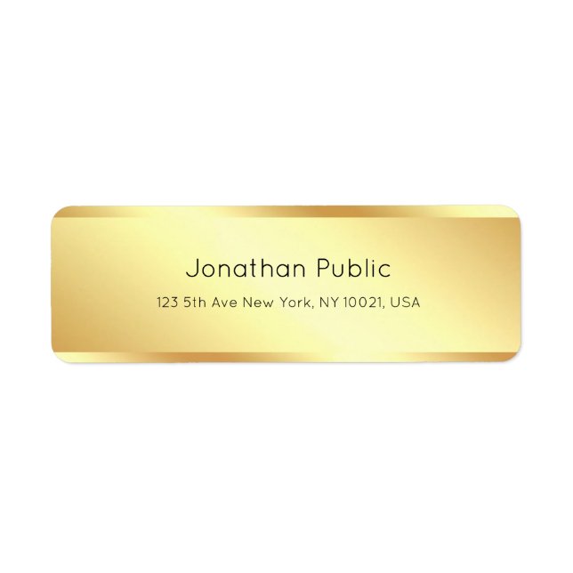 Trendy Glamourous Gold Minimalist Template Modern (Front)