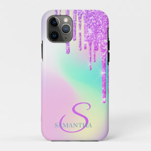 Trendy Glitter Drips Holographic iPhone 11 Pro Case